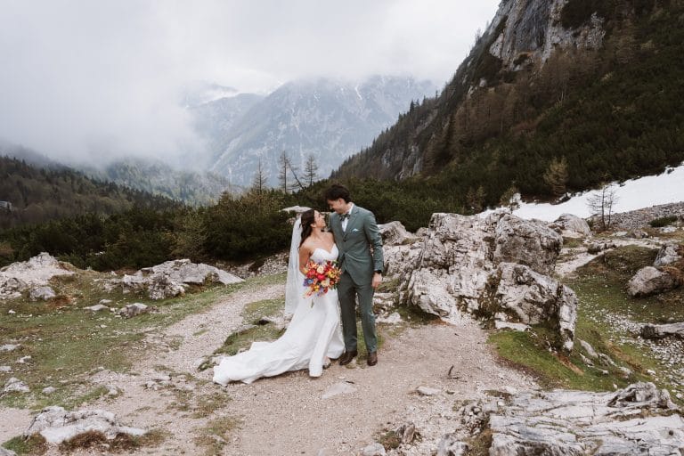 Lake Jasna elopement photography in Kranjska Gora Slovenia