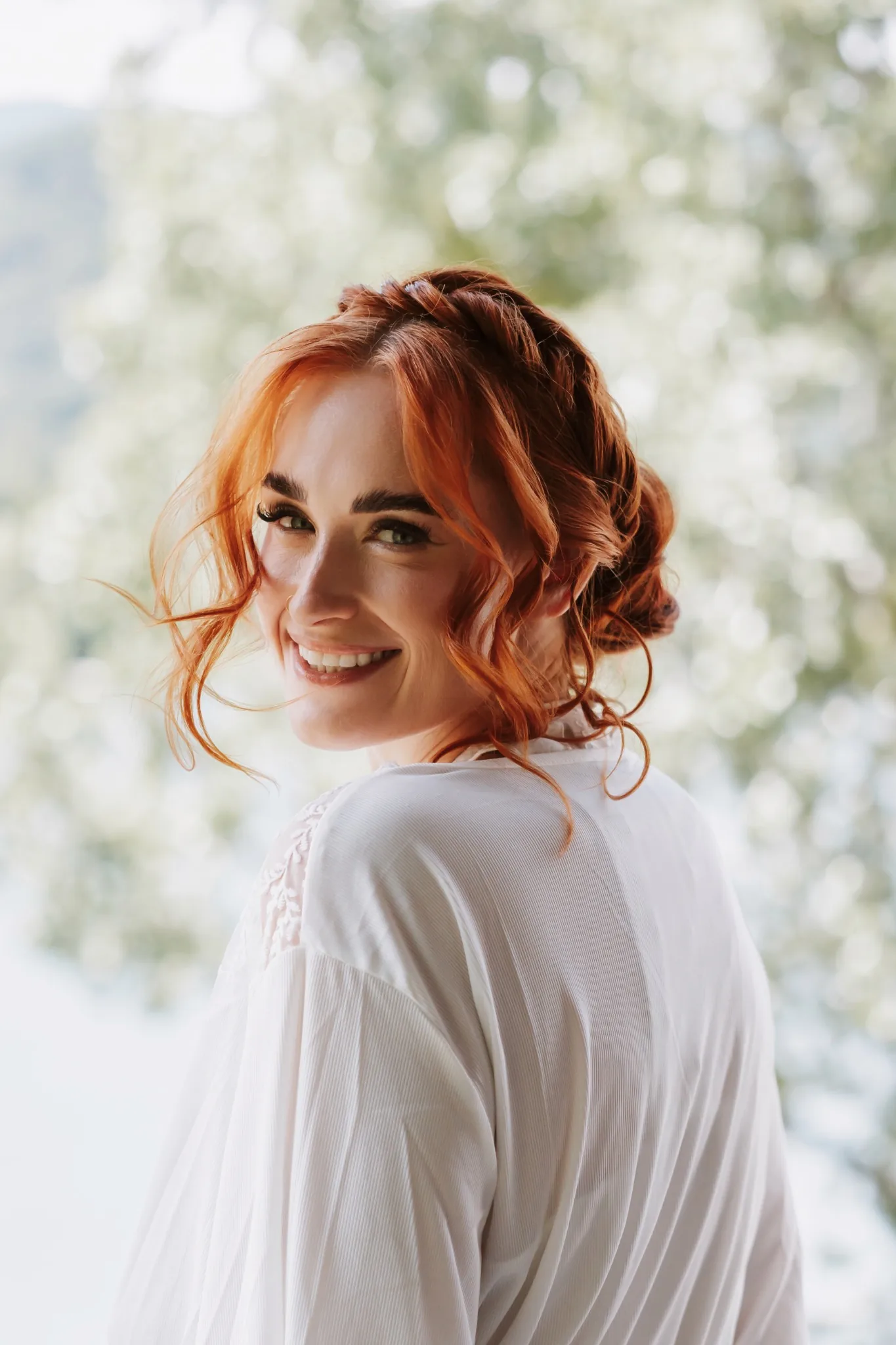 Bride during the morning preparations for her Lake Bled wedding